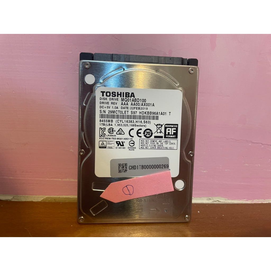 【二手】Toshiba東芝 2.5吋HDD 1TB硬碟 SATA3 筆電可用