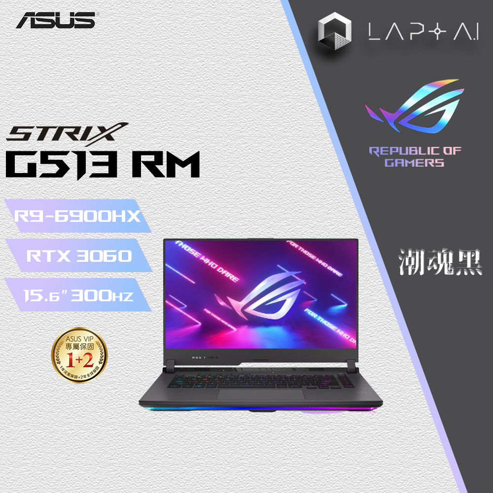 ASUS ROG G513RM-0112F6900HX 潮魂黑 R9-6900HX/16G/3060 15吋電競筆電