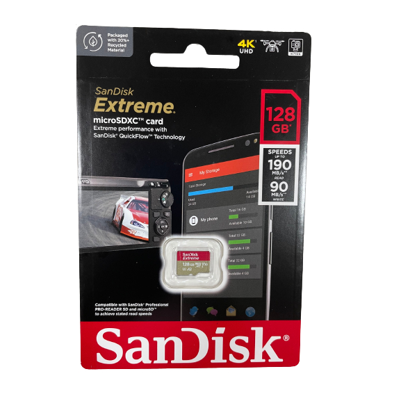 【公司貨】SanDisk 128G microSDXC Extreme 4K U3 A2 記憶卡