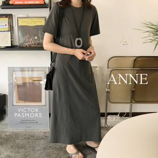 ANNE｜深灰素面連衣裙 寬鬆洋裝 短袖洋裝 XL-2XL【AD102210】孕婦裝 孕婦裙 孕婦連衣裙 孕婦連衣裙