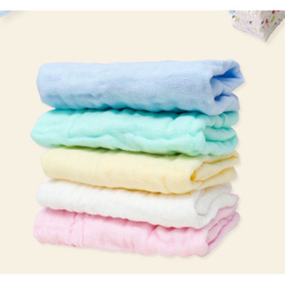 純棉 六層 紗布巾 泡泡巾 新生兒 嬰兒 毛巾 口水巾 藍色