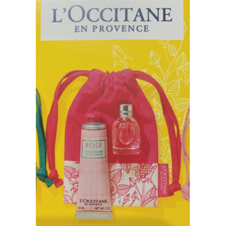Loccitane 歐蘇丹 護手霜+香水+束口袋三件組- Rose玫瑰組（無盒）