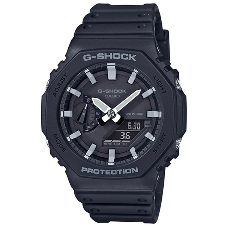 CASIO 卡西歐G-SHOCK  超人氣農家橡樹八角形錶殼設計 黑X白(GA-2100-1A