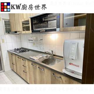 高雄系統廚具 廚房設計 客製化 廚櫃 流理臺工廠直營 一字型流理臺 木紋系列流理臺 櫻花倒T排油機 【KW廚房世界】