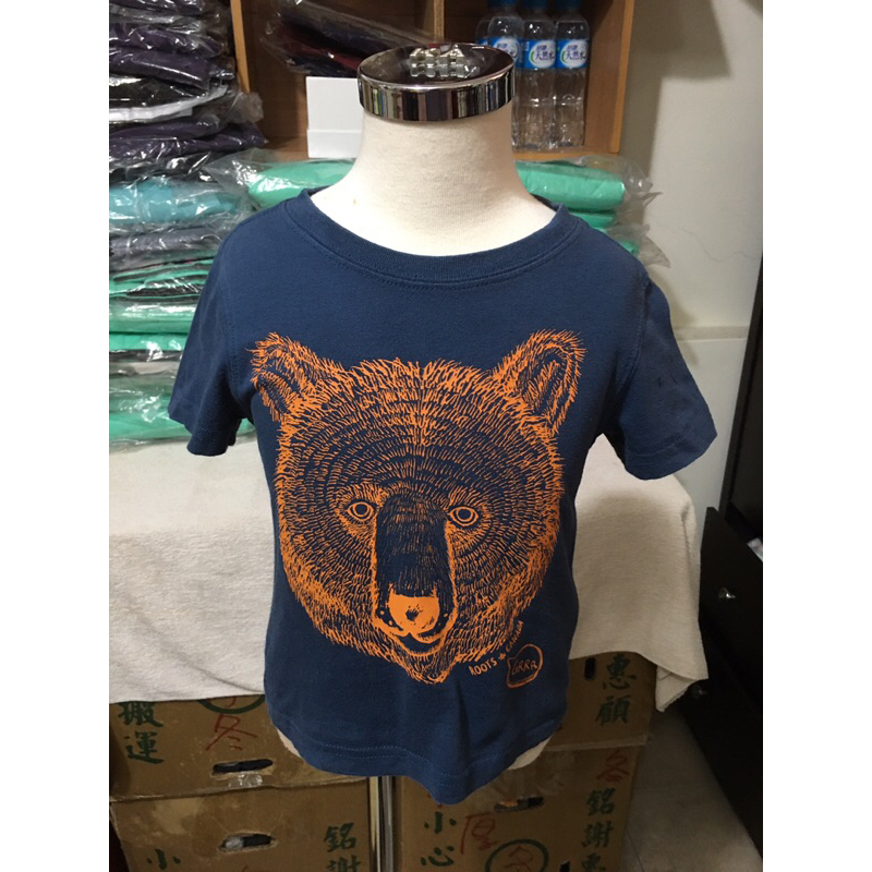 （客訂）專櫃品牌Roots～藍色橘熊棉質T恤