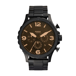 FOSSIL 粗曠個性 大錶徑 三眼計時黑鋼錶 JR1356
