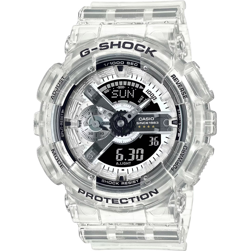 ∣聊聊可議∣CASIO 卡西歐 G-SHOCK 40周年透明限量版透視機芯手錶 GA-114RX-7A