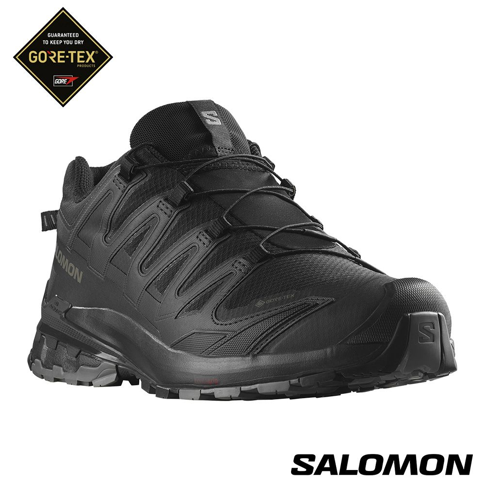 新品【Salomon】 男 XA PRO 3D V9 Goretex 472770 寬楦『黑/灰/灰』登山健行健野低筒鞋