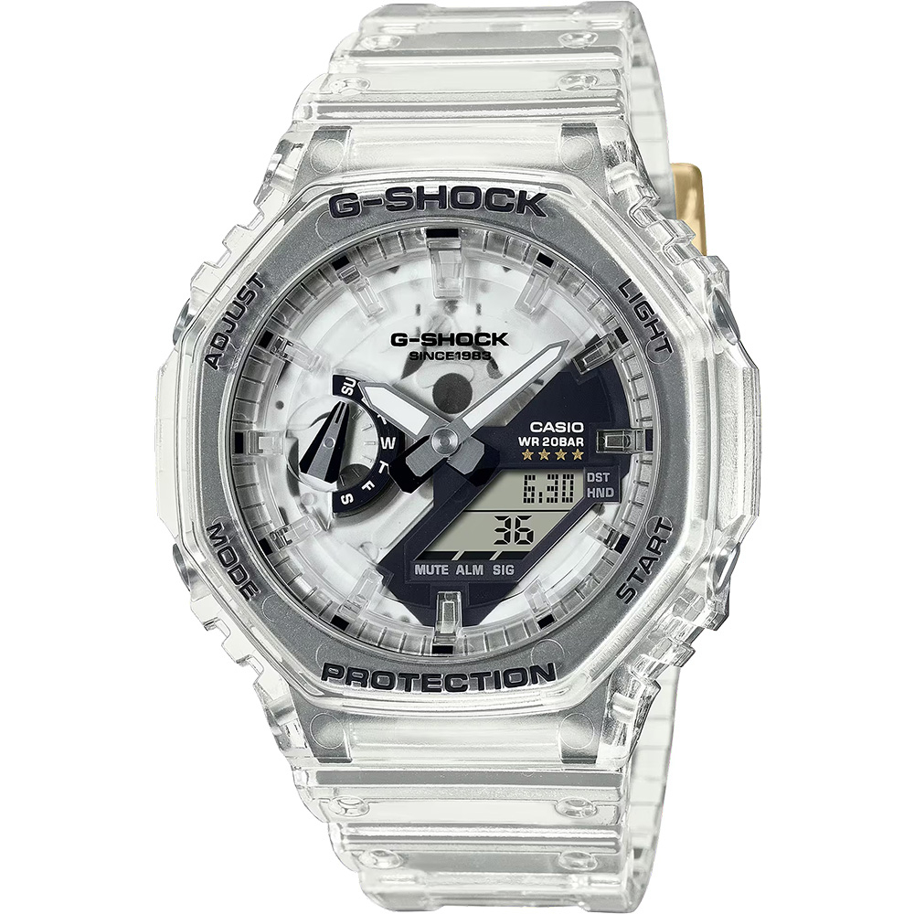 ∣聊聊可議∣CASIO 卡西歐 G-SHOCK 40周年透明限量版透視機芯手錶 GA-2140RX-7A