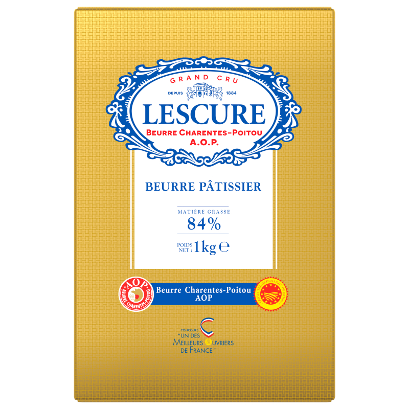 【聖寶】Lescure萊思克AOP片狀發酵無鹽奶油84%(冬乳製成) - 1kg /片