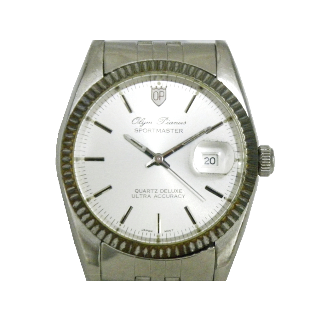 [專業] 石英錶 [OP 8932-VX33S] 奧林比亞之星-奧柏 蠔式石英錶[銀色面+日期] 時尚/軍錶