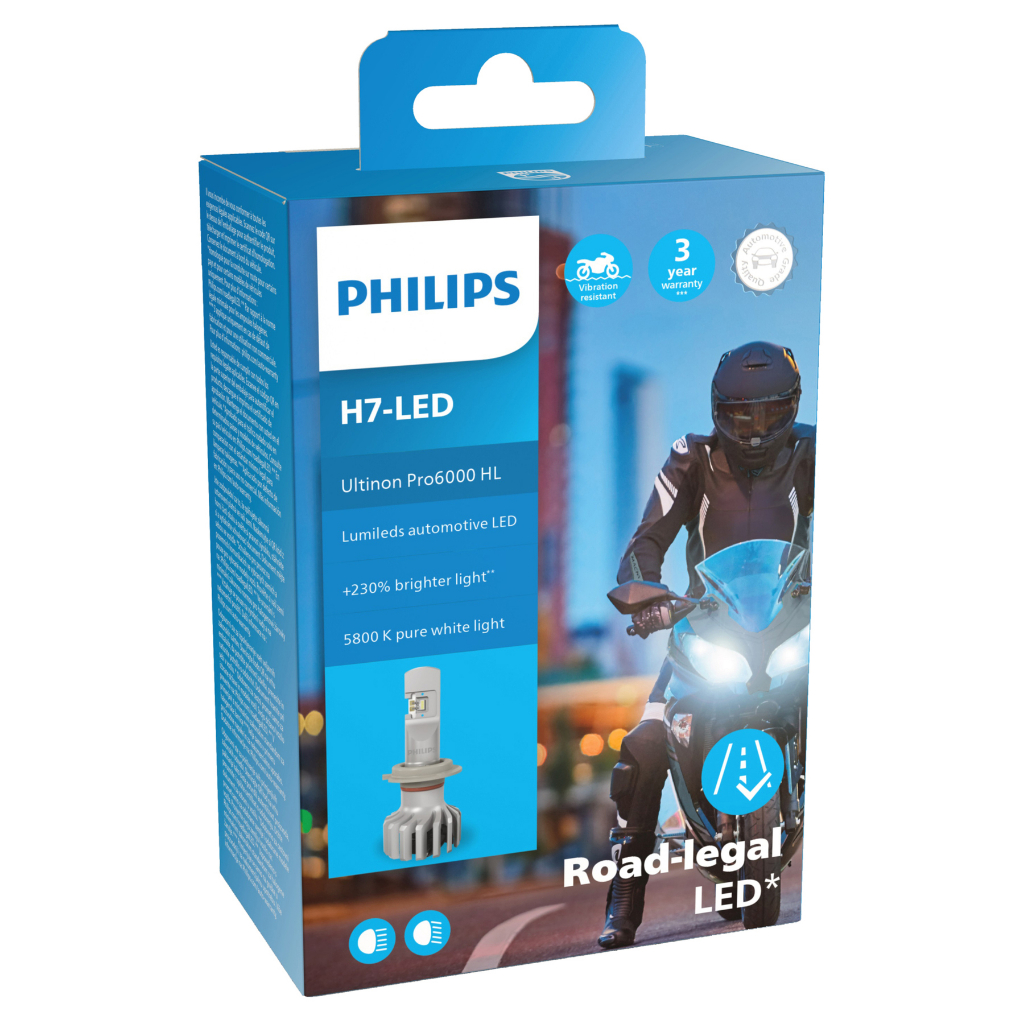 【德國Louis】Philips 摩托車頭燈 飛利浦即插即用易安裝H7-LED重機重車前車燈大燈改裝燈泡10056527