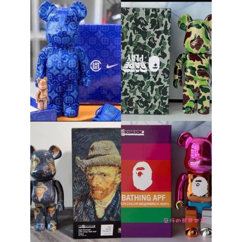 免運 BE@RBRICK 庫柏力克熊 巴斯奇亞 公仔 迷彩 400% 1000% 禮物 空山基 梵谷 潑墨 電鍍不倒翁