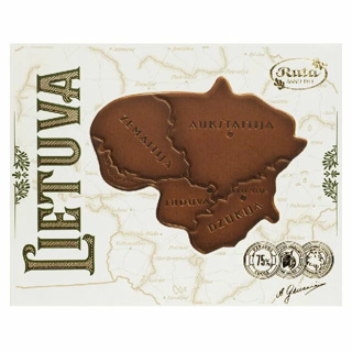 立陶宛百年品牌國寶級巧克力 | 露特 立陶宛 75%黑巧克力 (地圖造型)