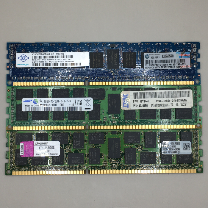 伺服器記憶體4G - DDR3/DDR3L/DDR2 - 1333/1600/667 - 終保/非終保 - S1