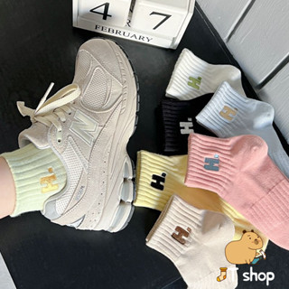🌈JS🌈 襪子 H刺繡女短襪 踝襪 短襪 INS 日系 運動女襪 英文刺繡 學院風 211
