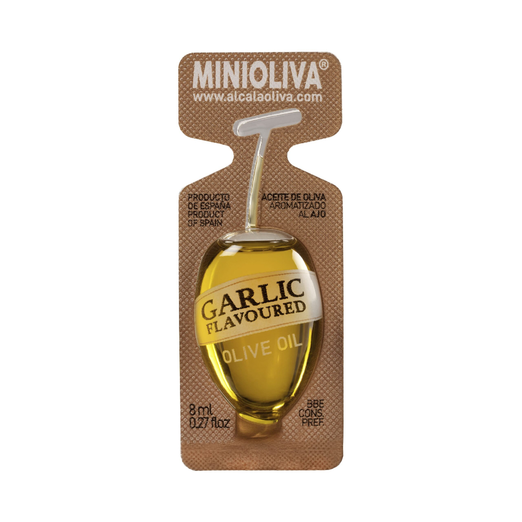 大蒜風味特級初榨橄欖油8ml | 膠囊橄欖油 Minioliva | 世界專利 | 西班牙原裝進口