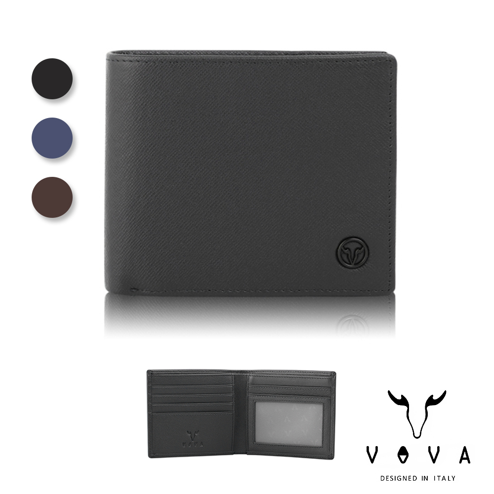 【VOVA】義大利沃汎 艾登-II系列5卡透明窗皮夾 黑色/藍色/咖啡色 VA127W001BK/BL/BR