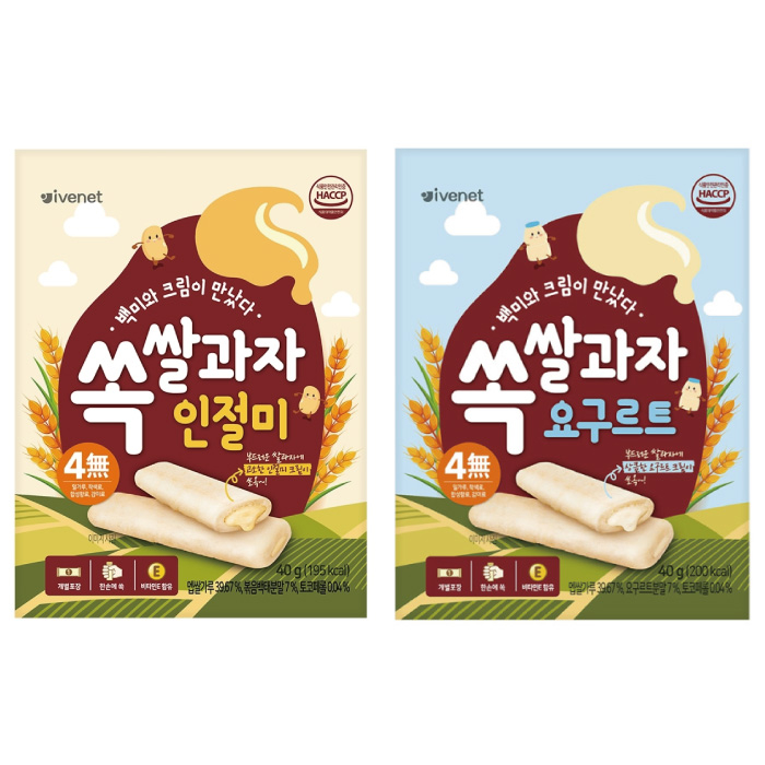 韓國 ivenet 艾唯倪 多多米餅 黃豆麻糬米餅 40g|夾心餅乾|幼兒餅乾【麗兒采家】