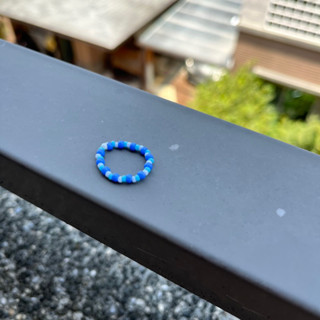 𝐭𝐡𝐨𝐮𝐬𝐚𝐧𝐝海洋藍手工串珠戒指💍