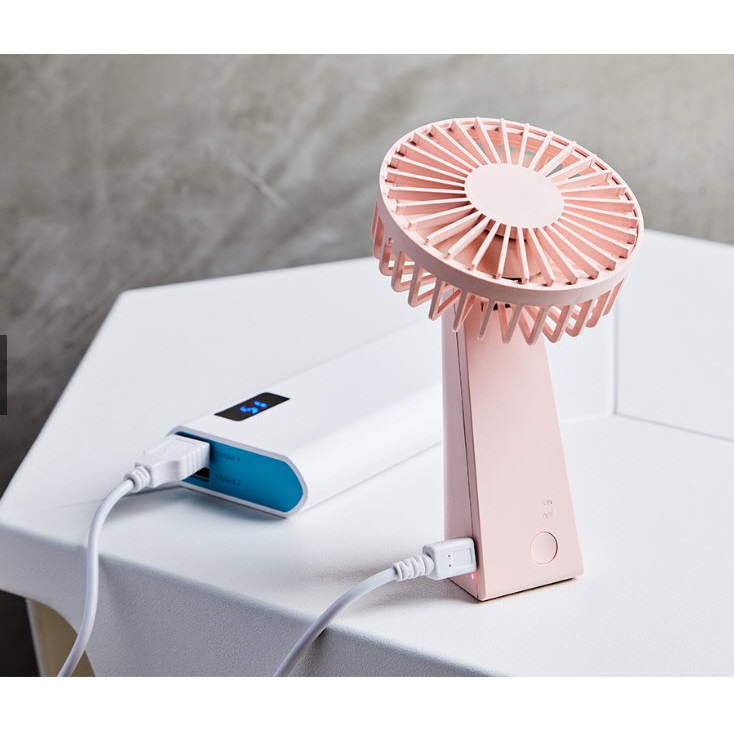 全新轉賣 粉色AIRMATE艾美特 U901 USB垂直翻轉手持充電拉風扇 有掛繩 可掛脖 掛娃娃車