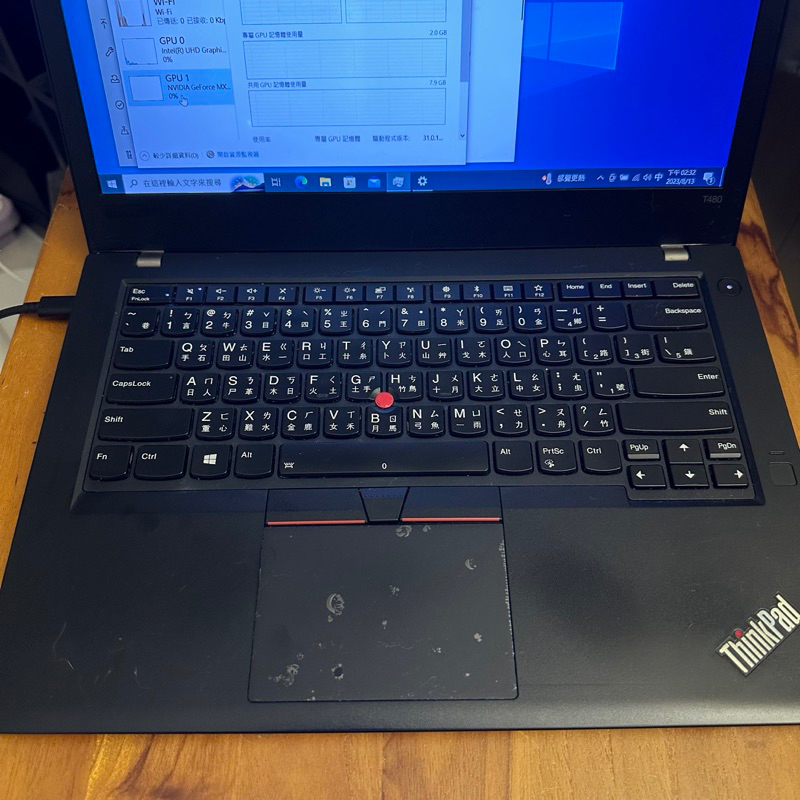 Lenovo T480 I7-8650U 16G m.2SSD240G MX150 過保 功能正常