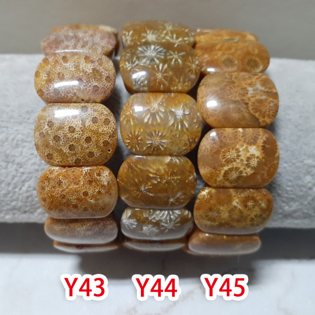 【三寶坊】天然珊瑚玉手排 黃色系列 珊瑚玉手牌 珊瑚玉手鍊 Y43-Y45