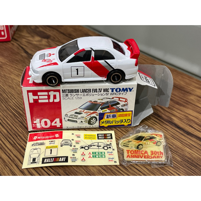 TOMICA 多美 NO104 MITSUBISHI LANCER EVO.IV WRC 三菱 賽車 跑車  舊藍標
