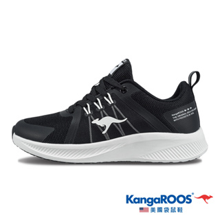 【KangaROOS 美國袋鼠鞋】女鞋 RUN HOVER 透氣輕量跑鞋 運動鞋 休閒鞋(黑-KW32140)