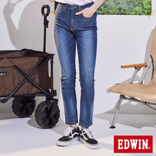 EDWIN 女款 修身顯瘦窄管直筒牛仔褲(酵洗藍)
