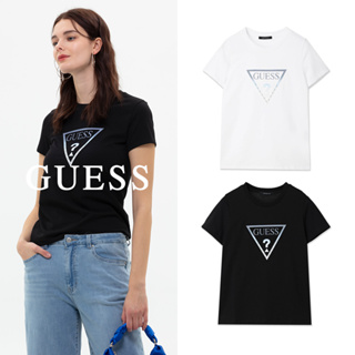 【GUESS】立體感漸變倒三角LOGO短T-兩色可選