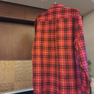 男用襯衫 庫存新品 New Epochal Polo 男士紅格紋襯衫 XL