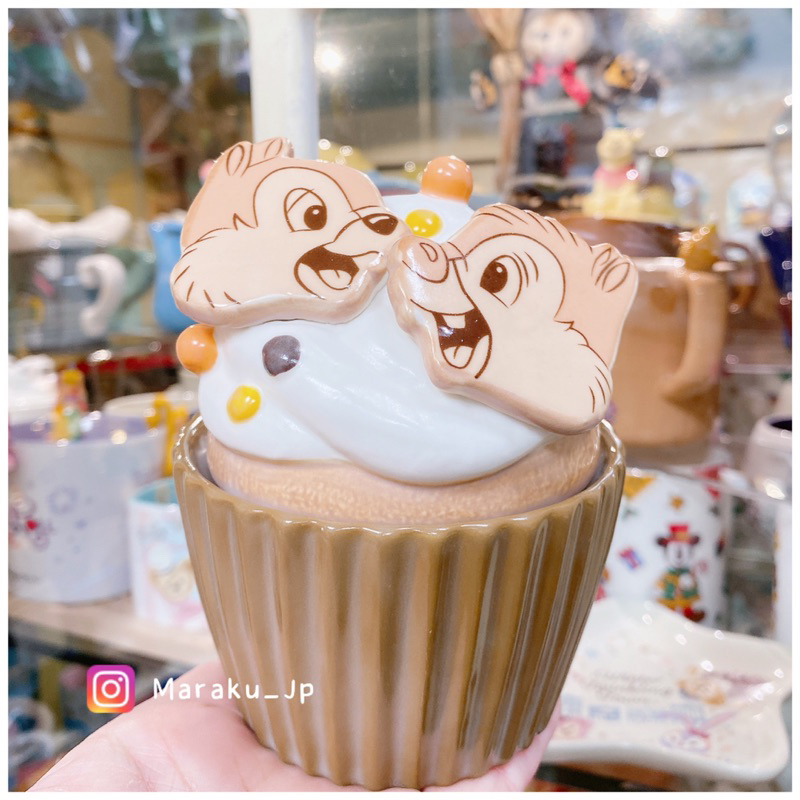 ［魔樂町JP日貨🎪］日本迪士尼限定 花栗鼠 奇奇 蒂蒂 米妮 瑪麗貓 杯子蛋糕 陶瓷蛋糕罐 收納罐 飾品盒 甜點