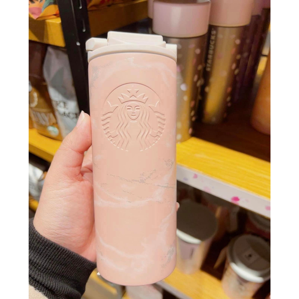 [現貨] 2023日本星巴克Starbucks 櫻花系列第二彈 粉色大理石櫻花粉不鏽鋼保溫瓶 355ml