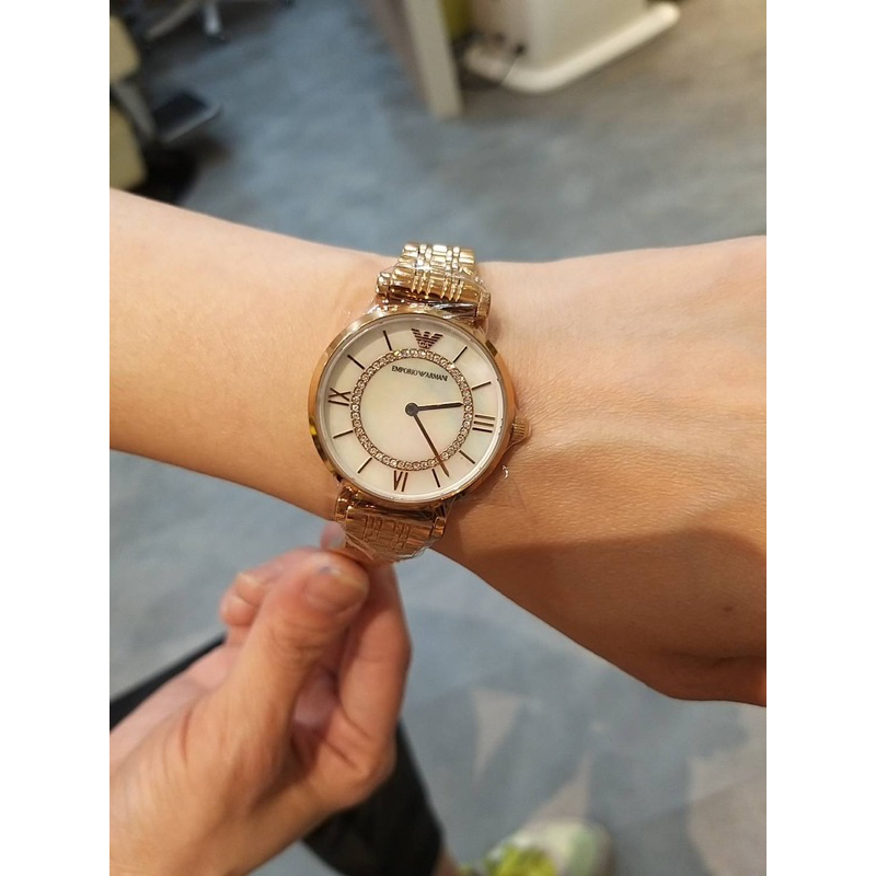 亞曼尼Armani滿天星手錶 玫瑰金簡約氣質星空摩天輪石英女錶 羅馬水鑽金錶（全新現貨）
