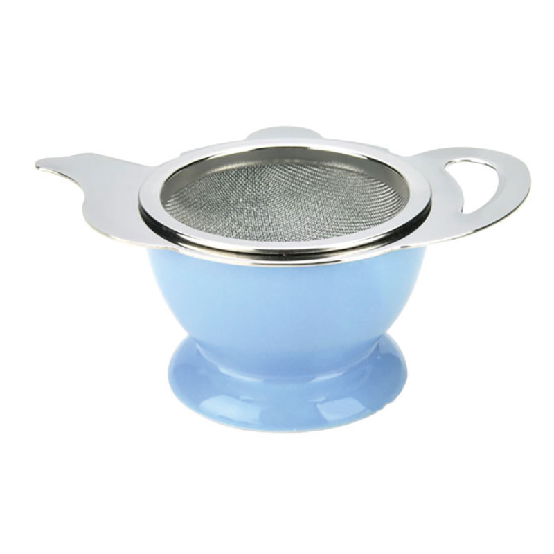 【TIAMO】 茶壺造型不鏽鋼 杓形濾網組/HG2818B(附底座/藍)|Tiamo品牌旗艦館