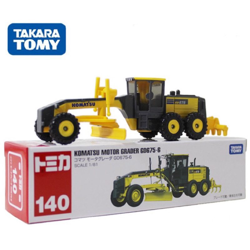 Tomica No.140 KOMATSU MOTOR GRADER GD675-6 小松平地機 含盒已拆檢