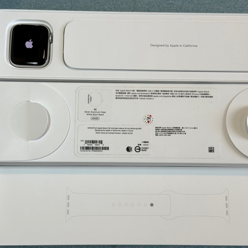Apple Watch SE 2022 無傷 保固內 GPS 44mm 銀色 功能正常 二手 蘋果 手錶 A2723