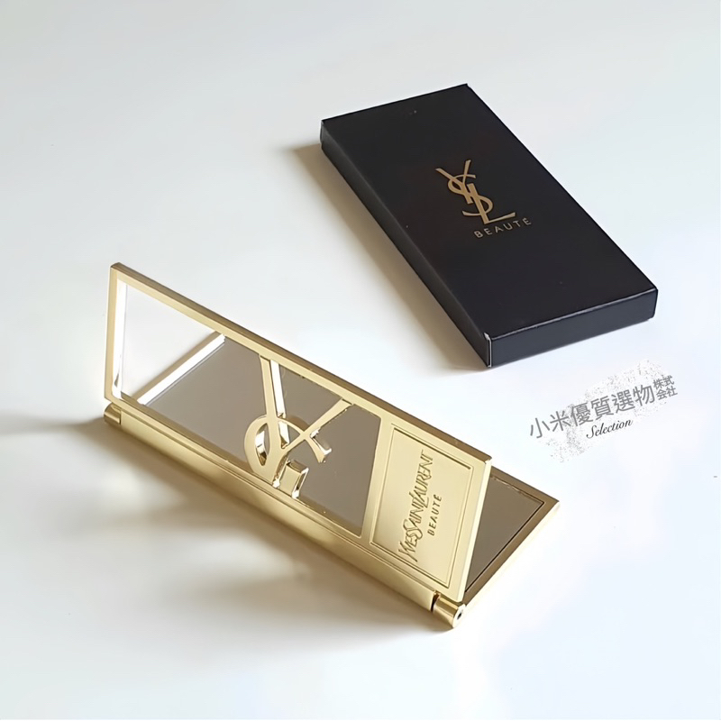 【預購】YSL 隨身化妝鏡 折疊隨身鏡 高訂化妝鏡 台灣專櫃貨 有盒裝 金屬鏤空 質感Logo 摺疊  補妝小鏡子