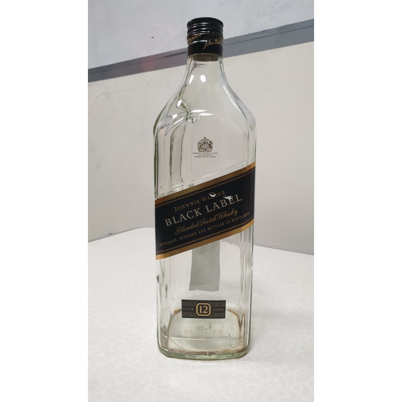 [酒矸倘賣沒］約翰走路12年蘇格蘭威士忌BLACK LABEL 空酒瓶1.75公升⚠️無內容物