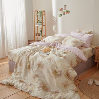 戀家小舖 台灣製床包 雙人床包 兩用被套 床單 微香約定 100%天絲 床包兩用被套組 含枕套 60支天絲