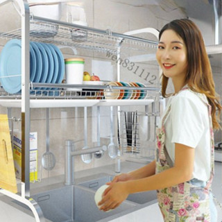 ♥廠家直銷 限時特惠♥熱銷新款廚房置物架 放碗架 瀝水架 超大容量 加粗加厚304不鏽鋼 水槽上方洗碗池碗碟筷刀收納架