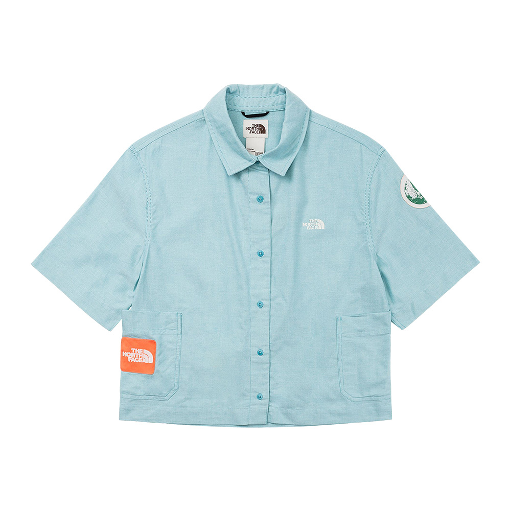 The North Face W VALLEY UTILITY SHIRT 女 短袖牛仔襯衫 NF0A7ZY9LV2