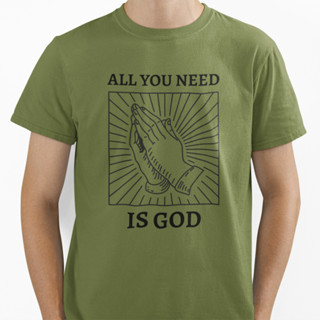 ALL YOU NEED IS GOD 中性短袖T恤 8色 上帝Jesus耶穌聖母十字架基督教聖經團體社團禮物天主教祈手
