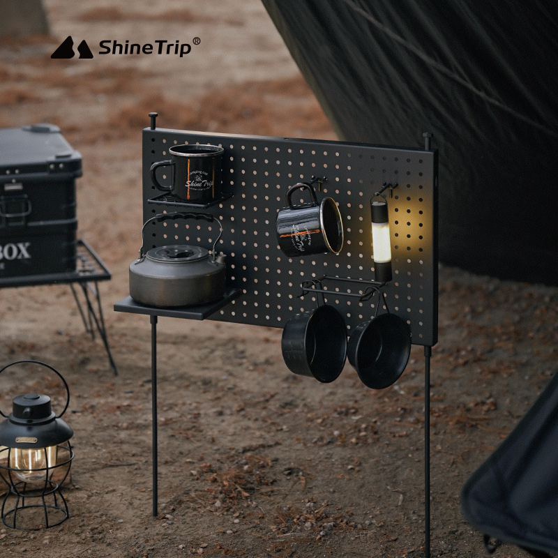 【Defender】ShineTrip山趣 現貨 戶外露營便攜式洞洞板DIY多功能置物板 站立式置物架 黑化露營美學