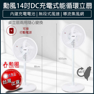 【免運x大量現貨x發票】勳風 14吋 USB充電式DC直流電風扇 電扇 BHF-T0022 立扇 電風扇 DC扇