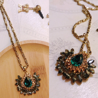 韓國手工珠寶珍珠寶石金屬華麗長短項鍊手鍊
