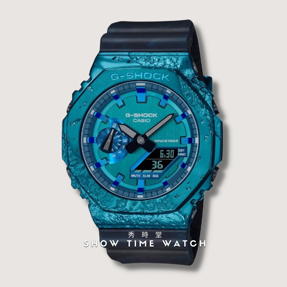 G-SHOCK 卡西歐 40週年限定 鋼殼樣式 雙顯電子錶-堇青石配色 GM-2140GEM-2A [ 秀時堂 ]