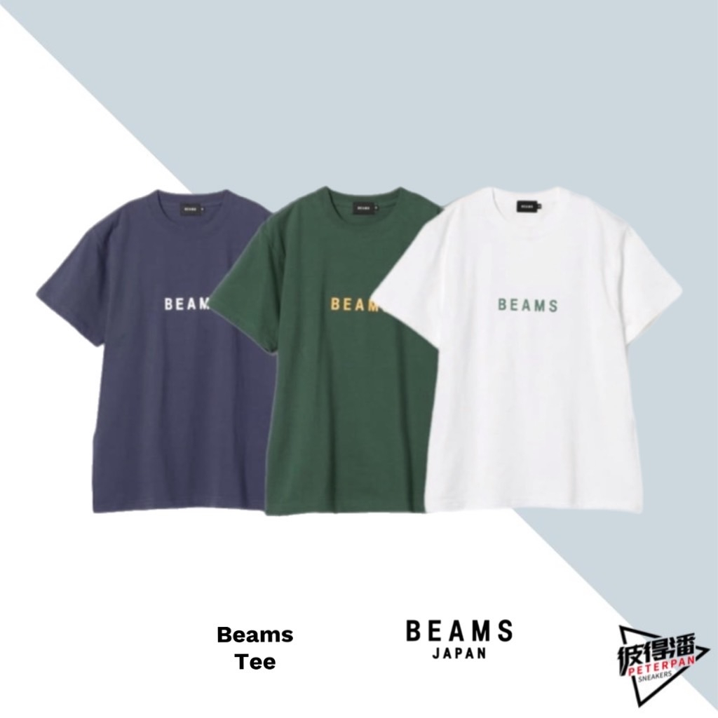 BEAMS JAPAN TEE 短Ｔ 短袖 綠 白 藍 休閒 舒適 【彼得潘】