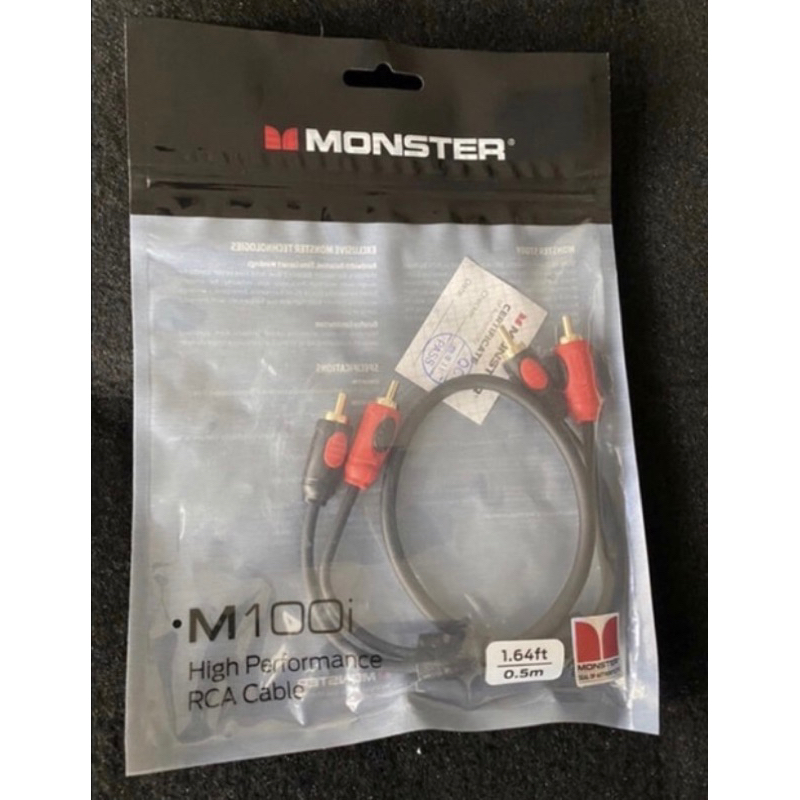現貨美國Monster Cable M100I怪獸0.5米3米5米無氧銅發燒線雙RCA音頻線信號線訊號線